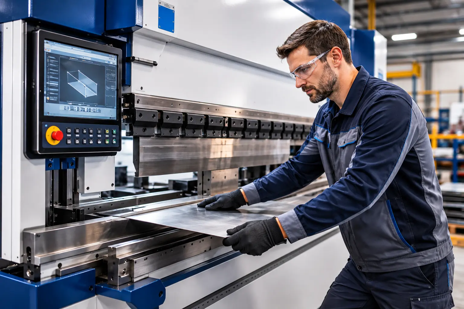 Thợ vận hành máy chấn CNC tạo hình kim loại